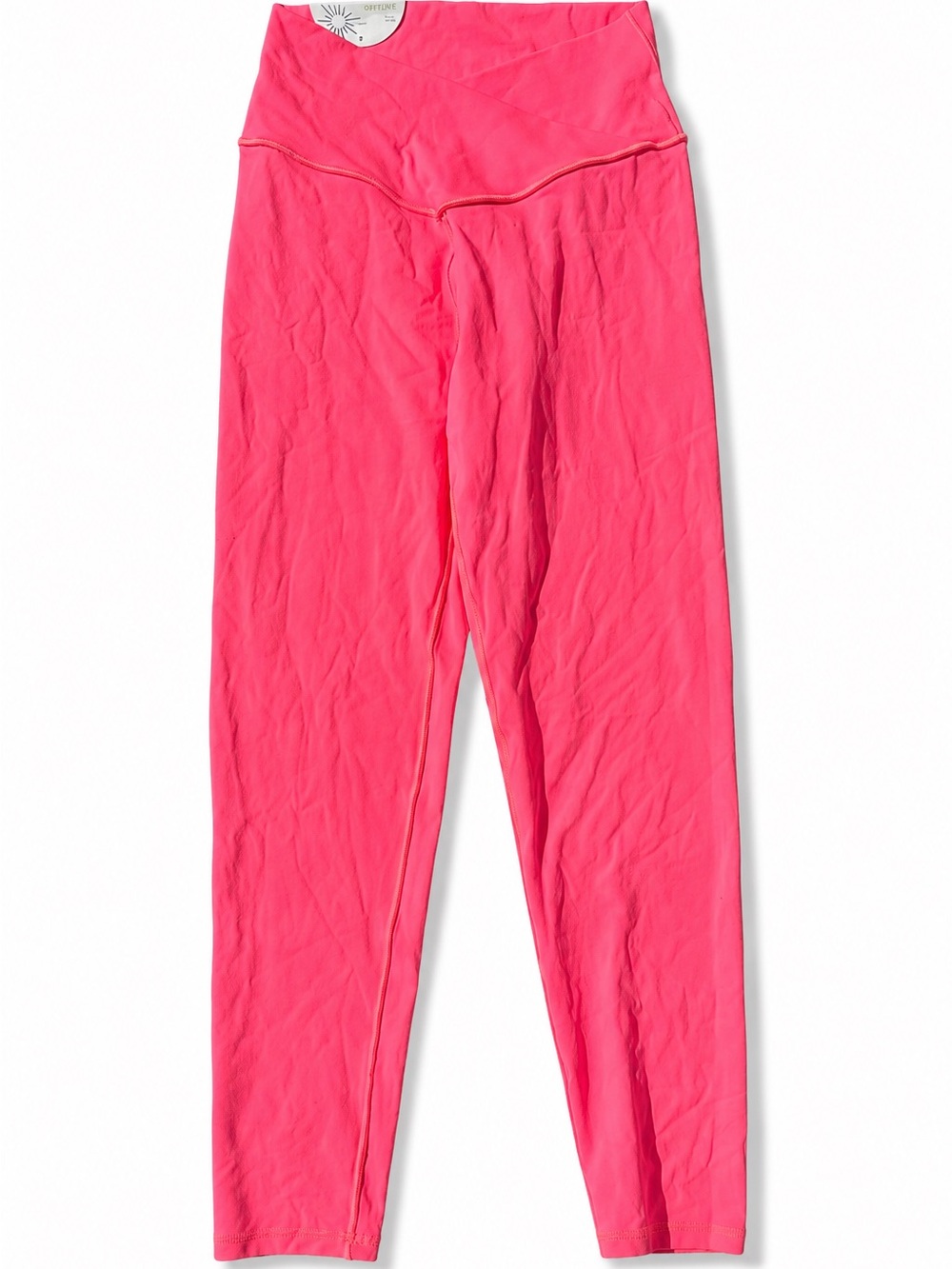 BNWT AERIE Hot Pink Crossover Front  Leggings Sz M Long